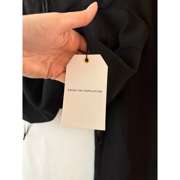 Dress the Population Elliana Two Piece Set Sexy Party Halter Sheer Black NEW Lrg - Picture 8 of 8